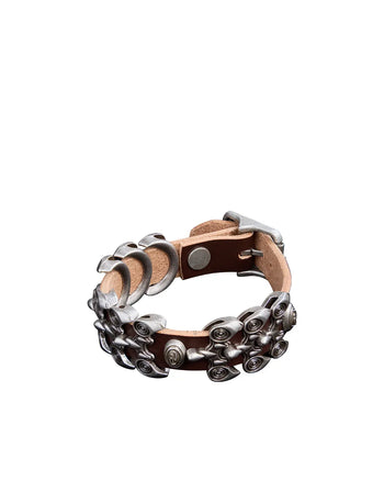 Personsoul Top-Grain Cowhide Hardware Xuan Bird Bracelet In Brown