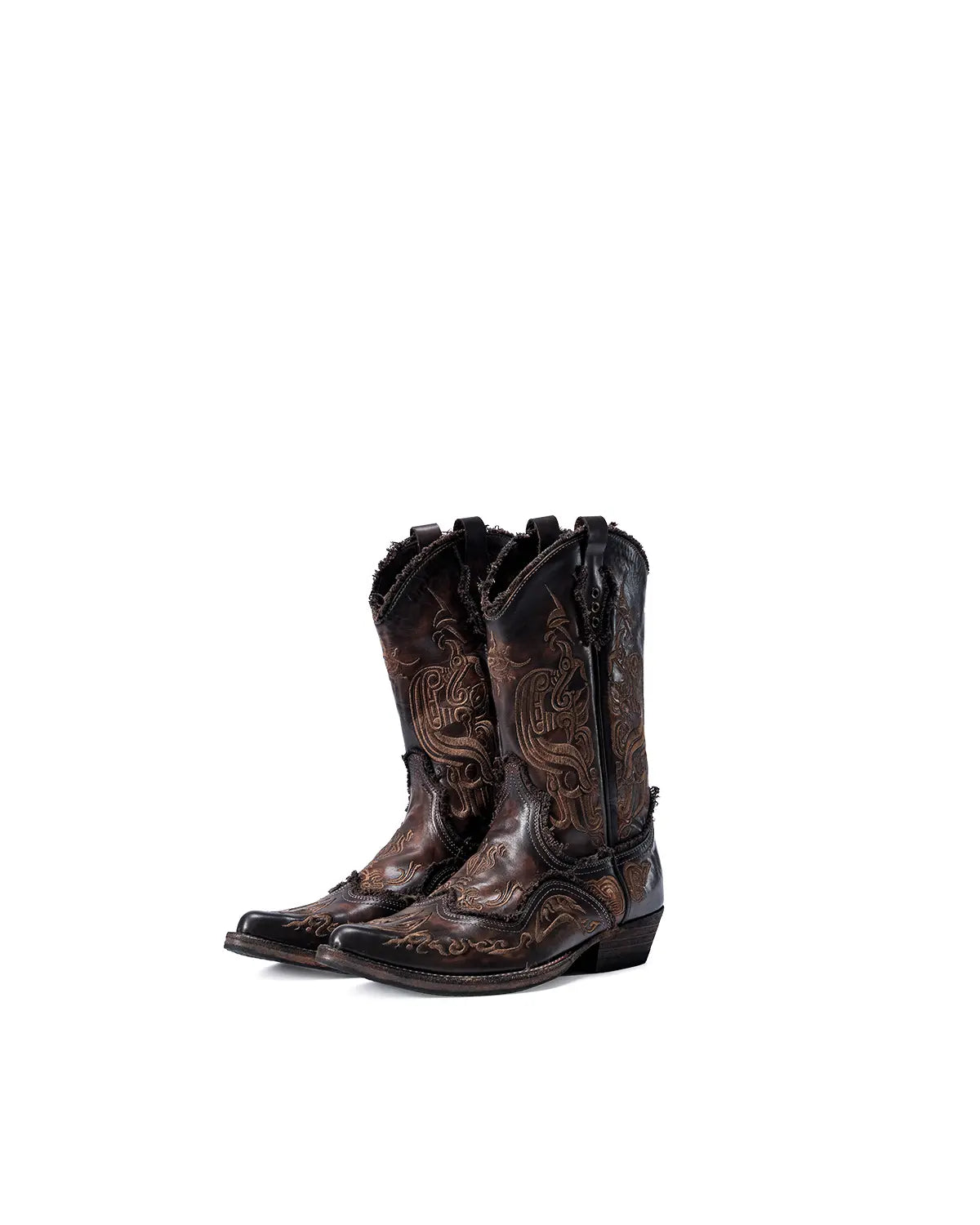 Personsoul Water-Dyed Cowhide Mythical Beast Western Boots