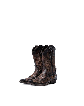 Personsoul Water-Dyed Cowhide Mythical Beast Western Boots