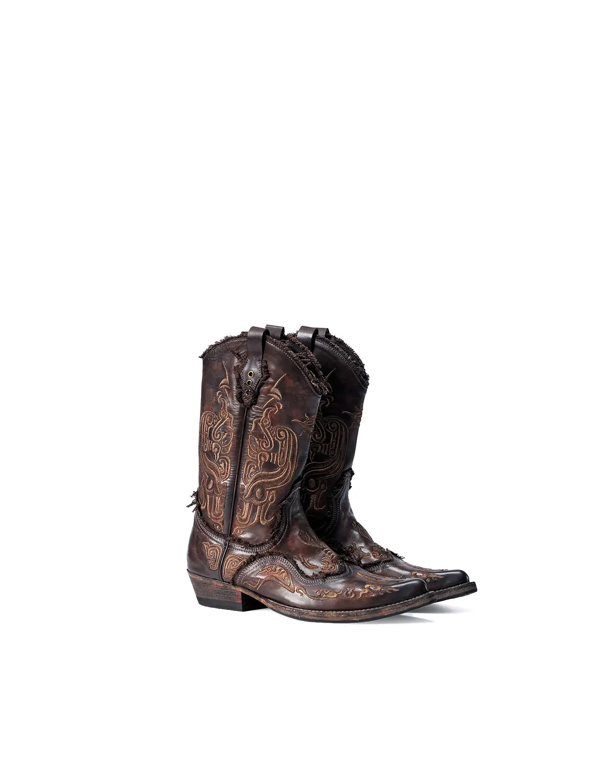 Personsoul Water-Dyed Cowhide Mythical Beast Western Boots
