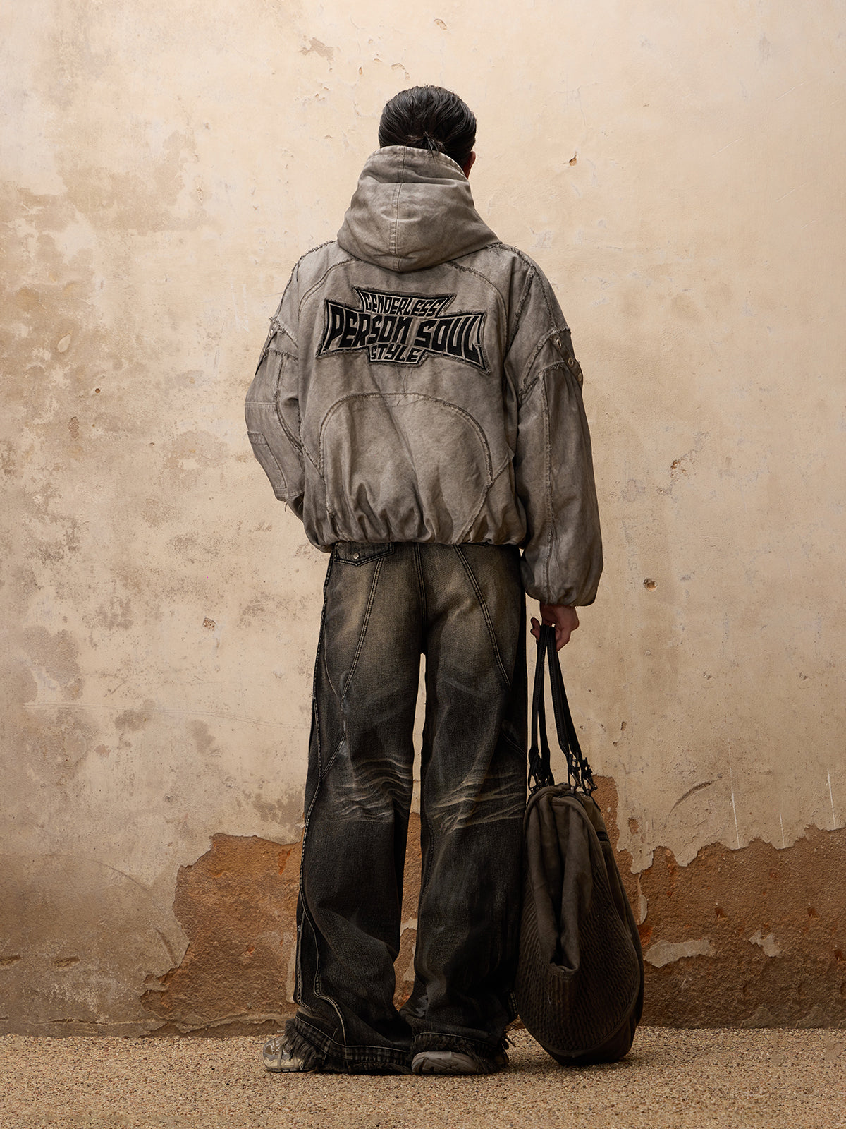 Personsoul Hand Brushed Dirty Cotton Coat