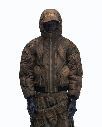 Personsoul Dark Brown Insulated Hooded Coat